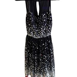 Rue21 Black and White Sequin Halter Sundress